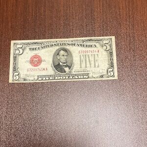 Vintage Five Dollar Bill